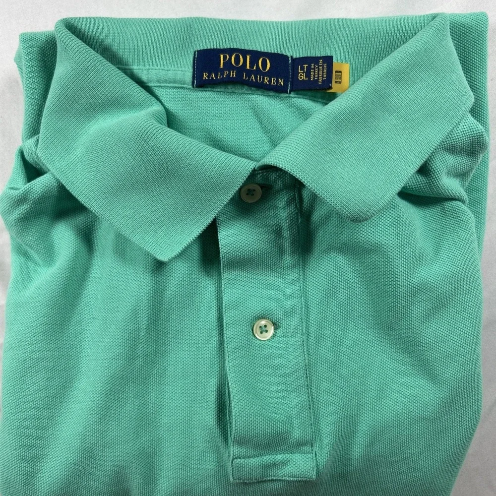 Polo Ralph Lauren Mens LT Green Classic Fit Short Sleeve Pique Polo Shirt